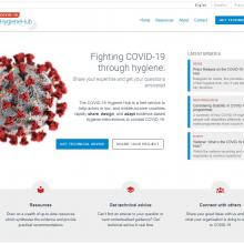 Screenshot of the COVID-19 Hygiene Hub website